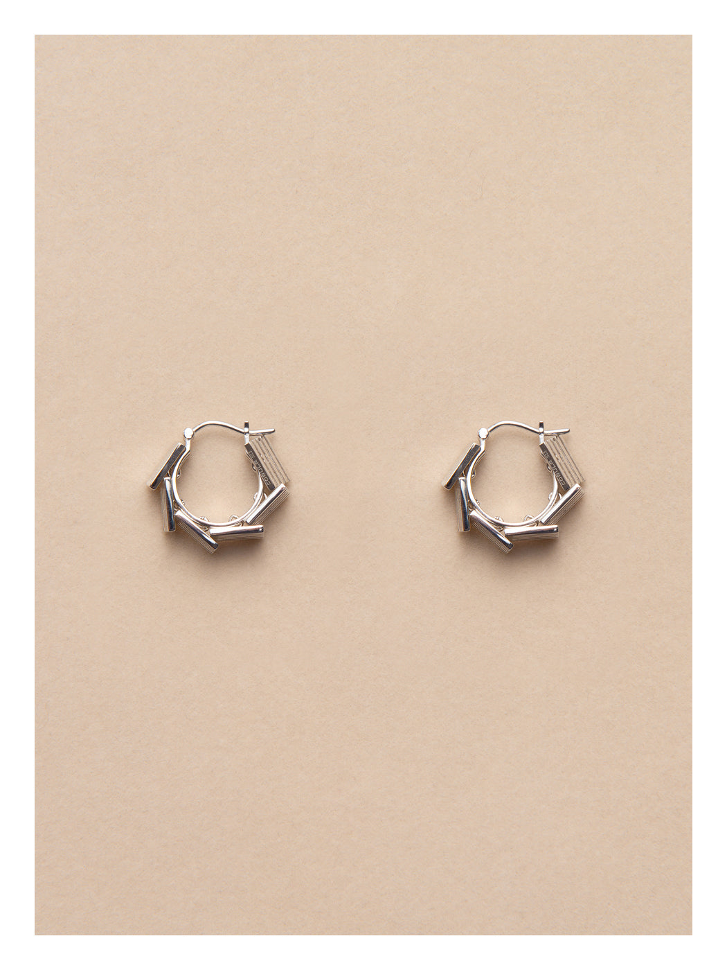 SQUARE WATCH CHAIN EAR HOOPS