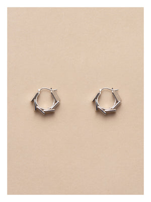 SQUARE WATCH CHAIN EAR HOOPS