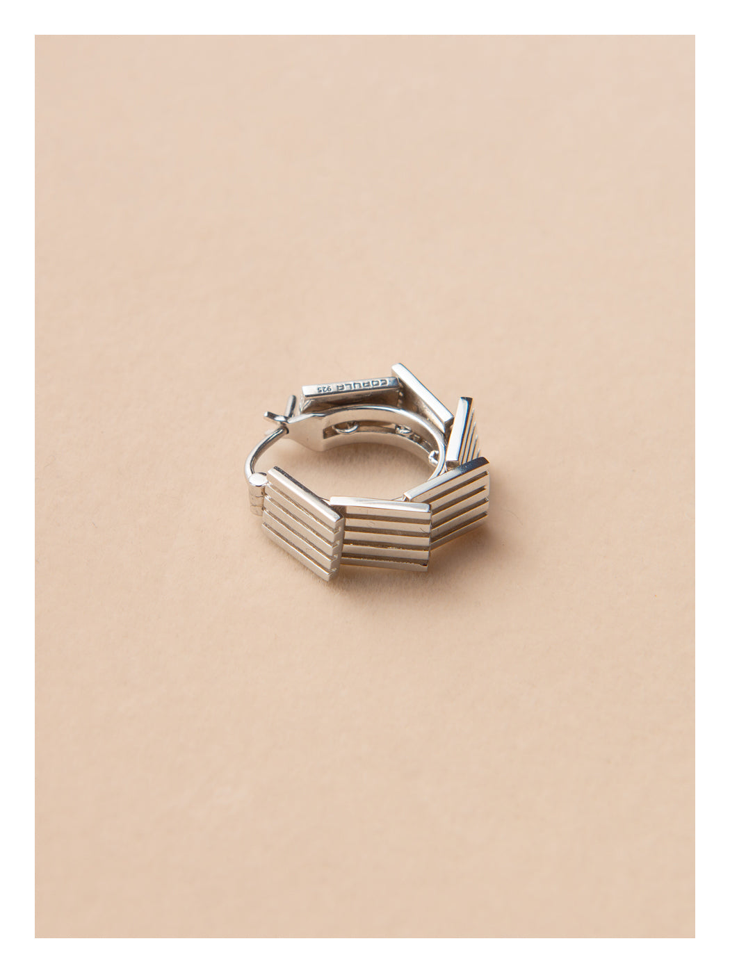 SQUARE WATCH CHAIN EAR HOOPS