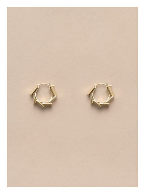 SQUARE WATCH CHAIN EAR HOOPS