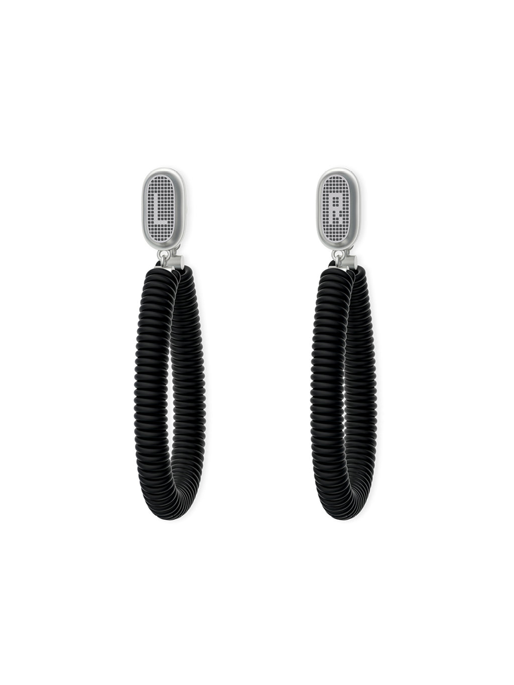 RUBBER CORD L/R EARRINGS