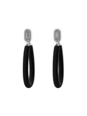 RUBBER CORD L/R EARRINGS